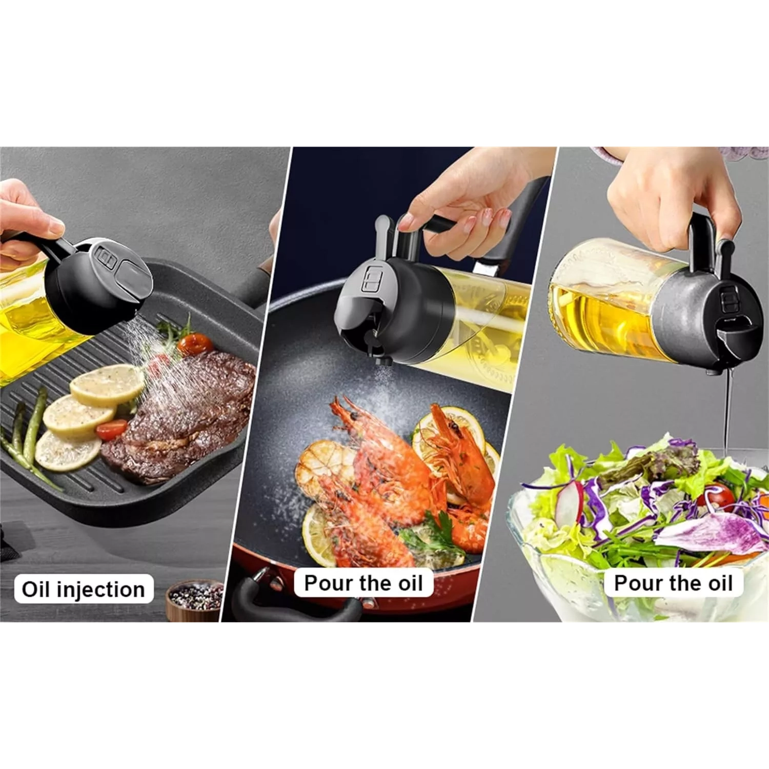 Distributeur de pulvérisateur d'huile 2-en-1 Outil de cuisine en vaporisateur pour cuisson au barbecue