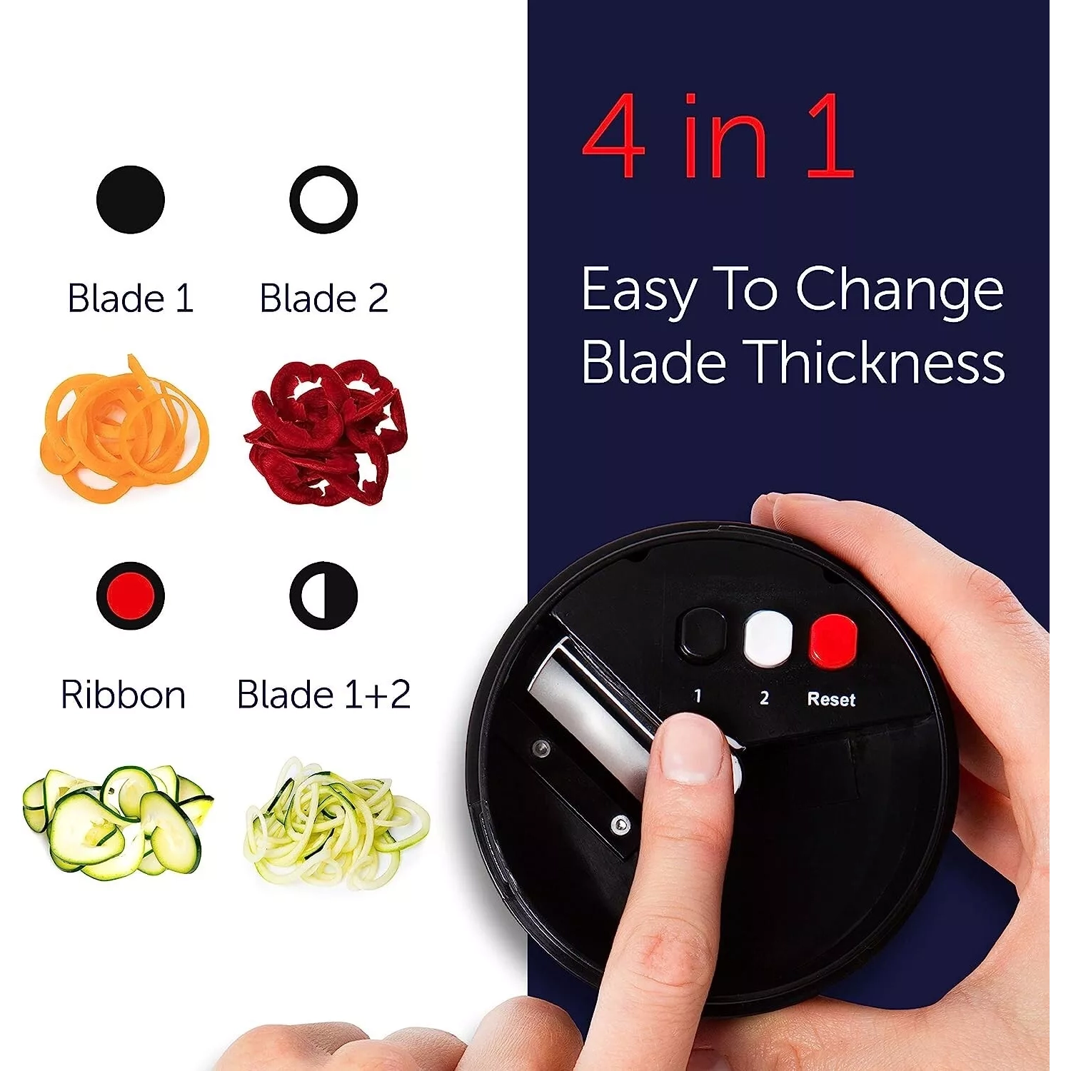Découpeur en spirale 4-en-1 Ultimate pour légumes – Coupe sans effort de nouilles et de légumes pour des repas sains!