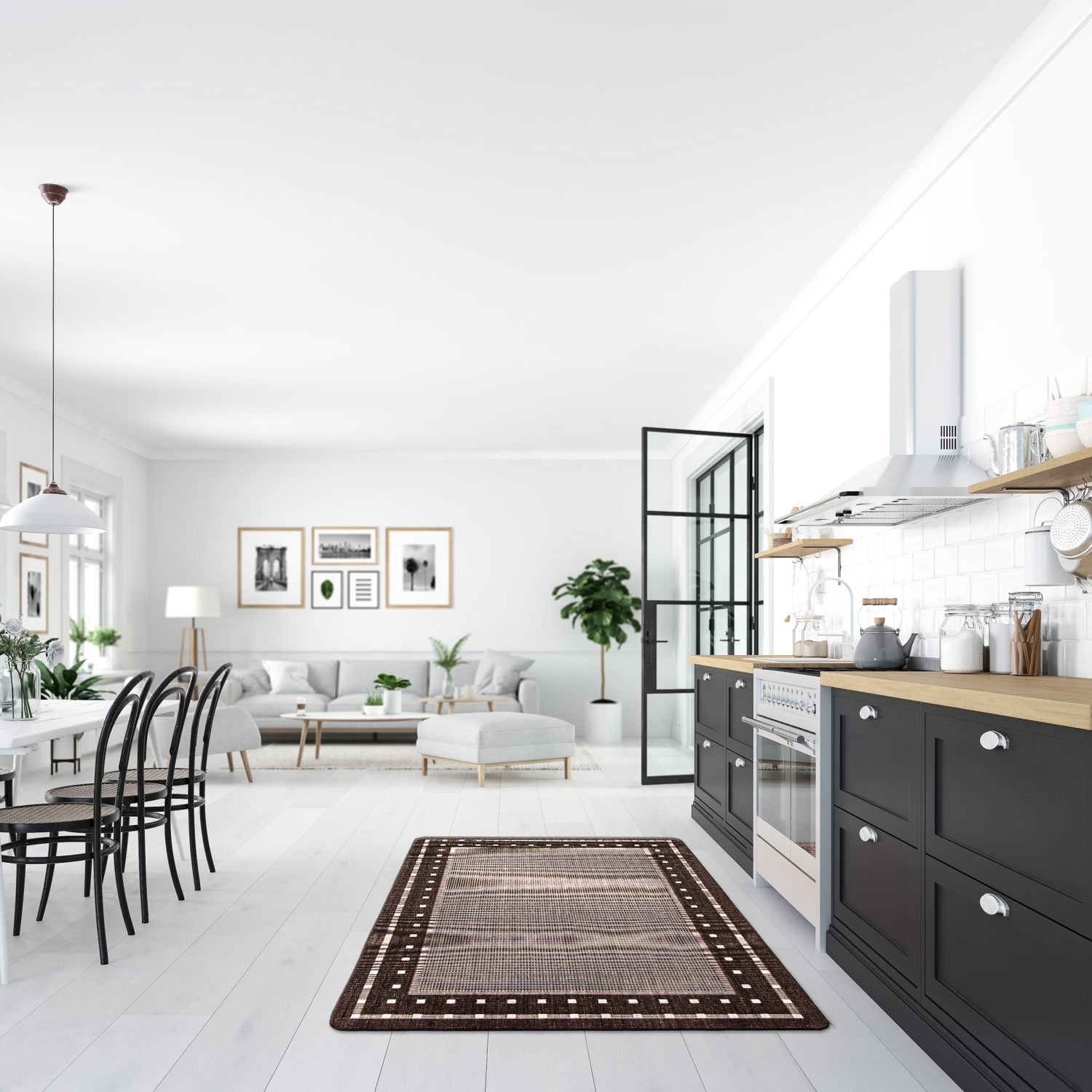 Tapis Nadia en polypropylène chocolat, 2 pi 2 po x 3 pi 11 po