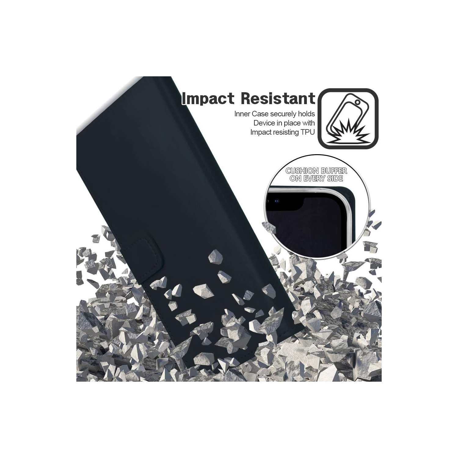 Wallet Case for iPhone 16, Premium PU Leather Flip Folio Case with Card Slot,Stand Holder and Magnetic Closure TPU Shockproof Interior Protective