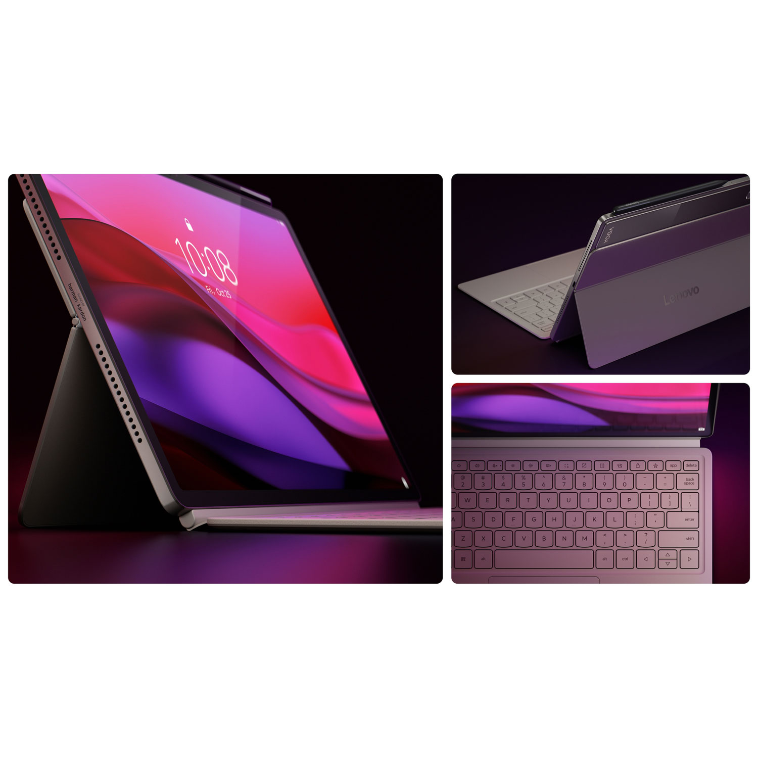 Lenovo Yoga Tab Plus 12.7" 256GB Android 14 Tablet w/ Qualcomm Snapdragon 8 Gen 3 Processor, Keyboard & Pen - Seashell