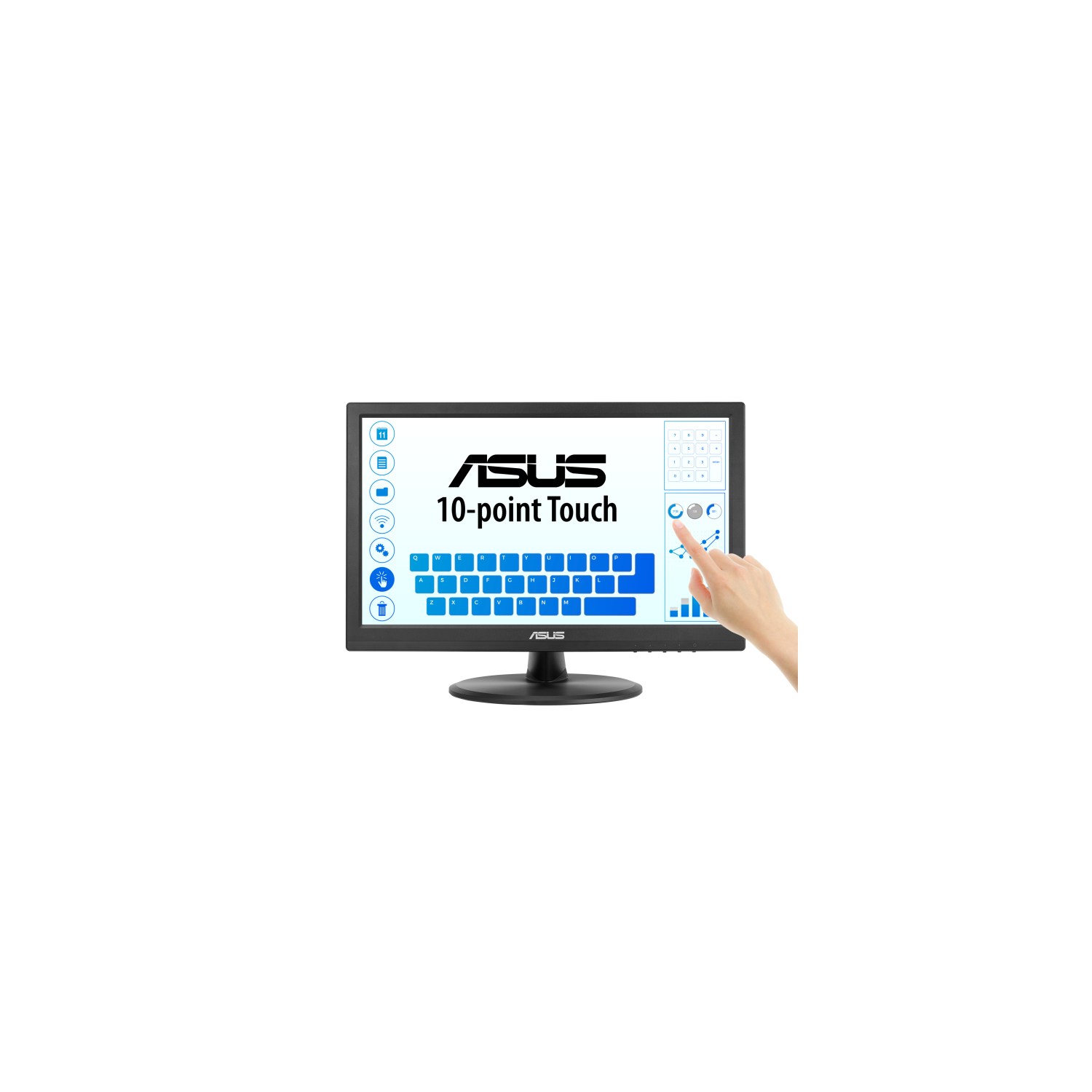 ASUS VT169HE 15.6" Full HD Touchscreen Monitor – 10-Point Capacitive Touch, IPS Panel, HDMI & VGA, VESA Mountable, Eye Care Technology