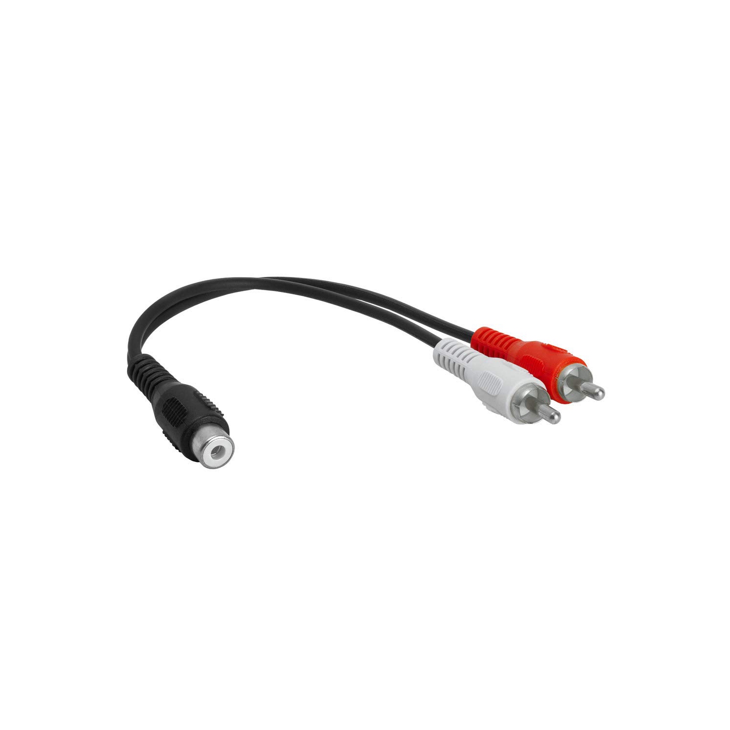 Cmple - 2 RCA Male to 1 RCA Female Stereo Audio Y-Cable, 2 RCA Plugs to 1 x RCA Jack Y-Adapter Subwoofer Cable, Gold Pla