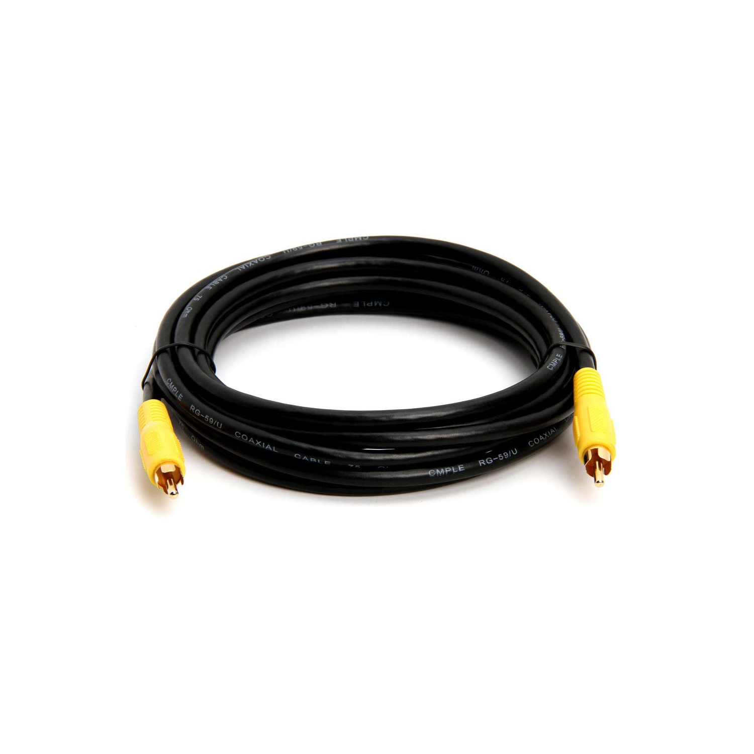 Cmple – Câble de haut-parleur d'extrêmes graves RCA de 12 pi Câble coaxial S/PDIF, audio numérique