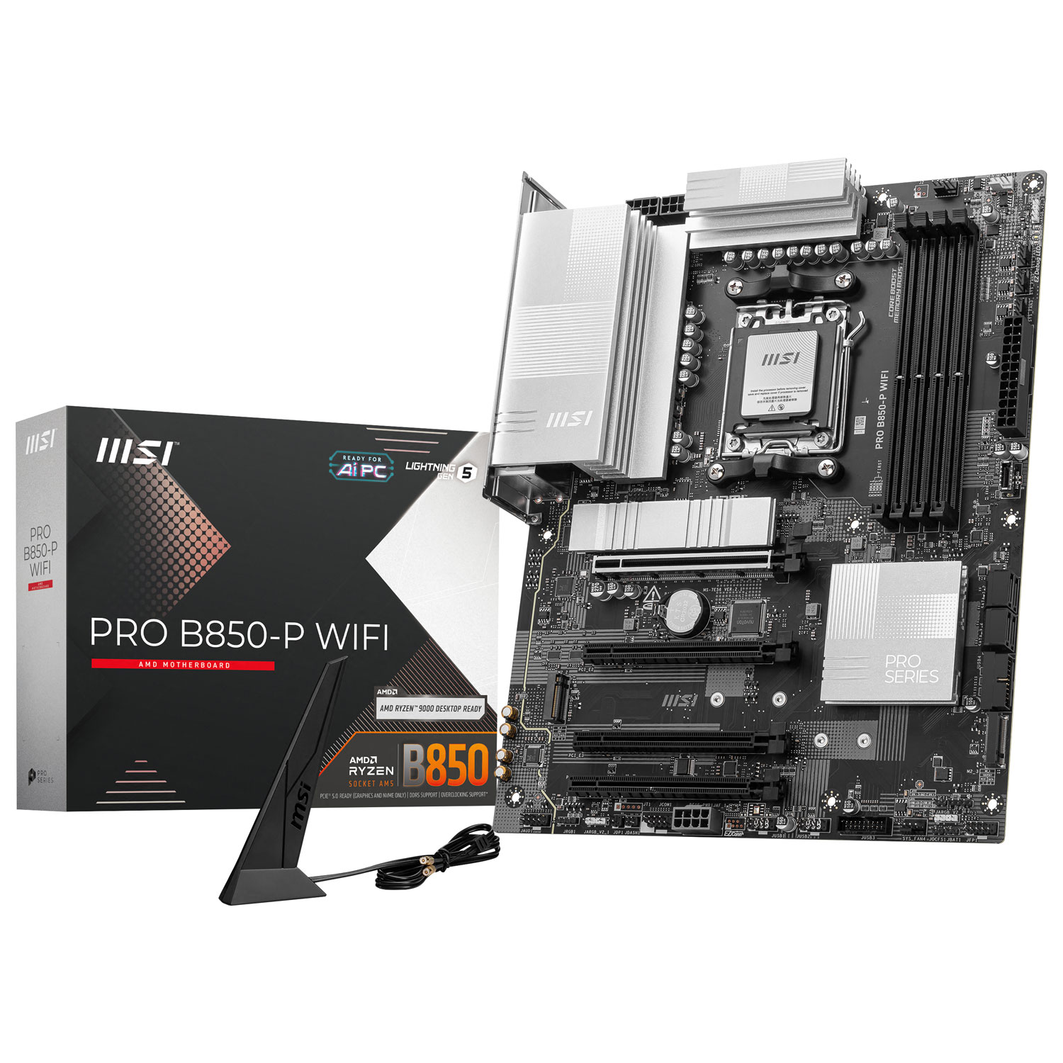 MSI Pro B850-P WIFI ATX AM5 Motherboard for AMD Ryzen 9000/ 8000/ 7000 Series CPUs