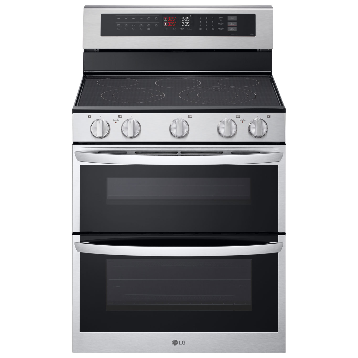 LG 30" 7.3 Cu. Ft. Double Oven 5-Element Freestanding Electric Range - Stainless Steel