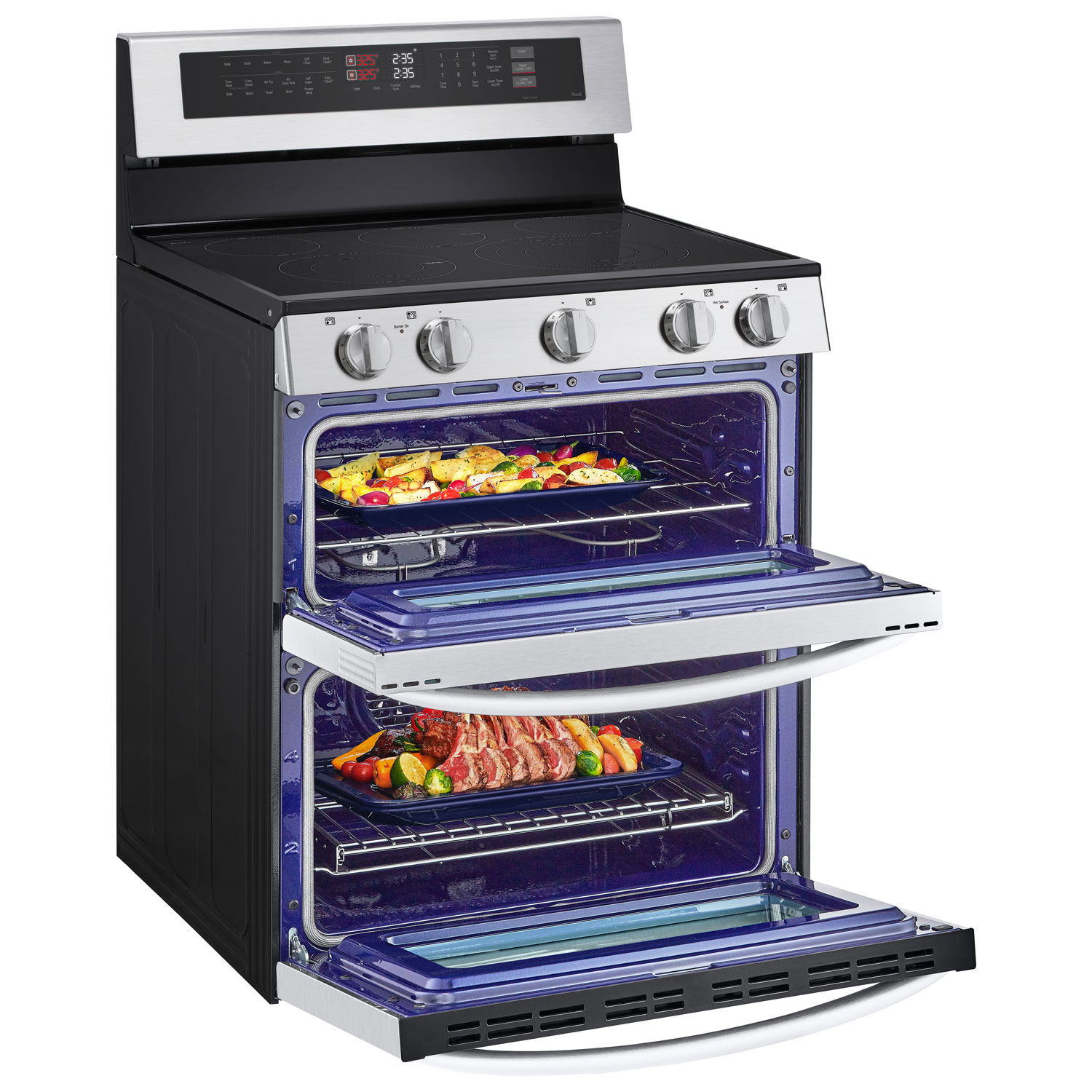 LG 30" 7.3 Cu. Ft. Double Oven 5-Element Freestanding Electric Range - Stainless Steel