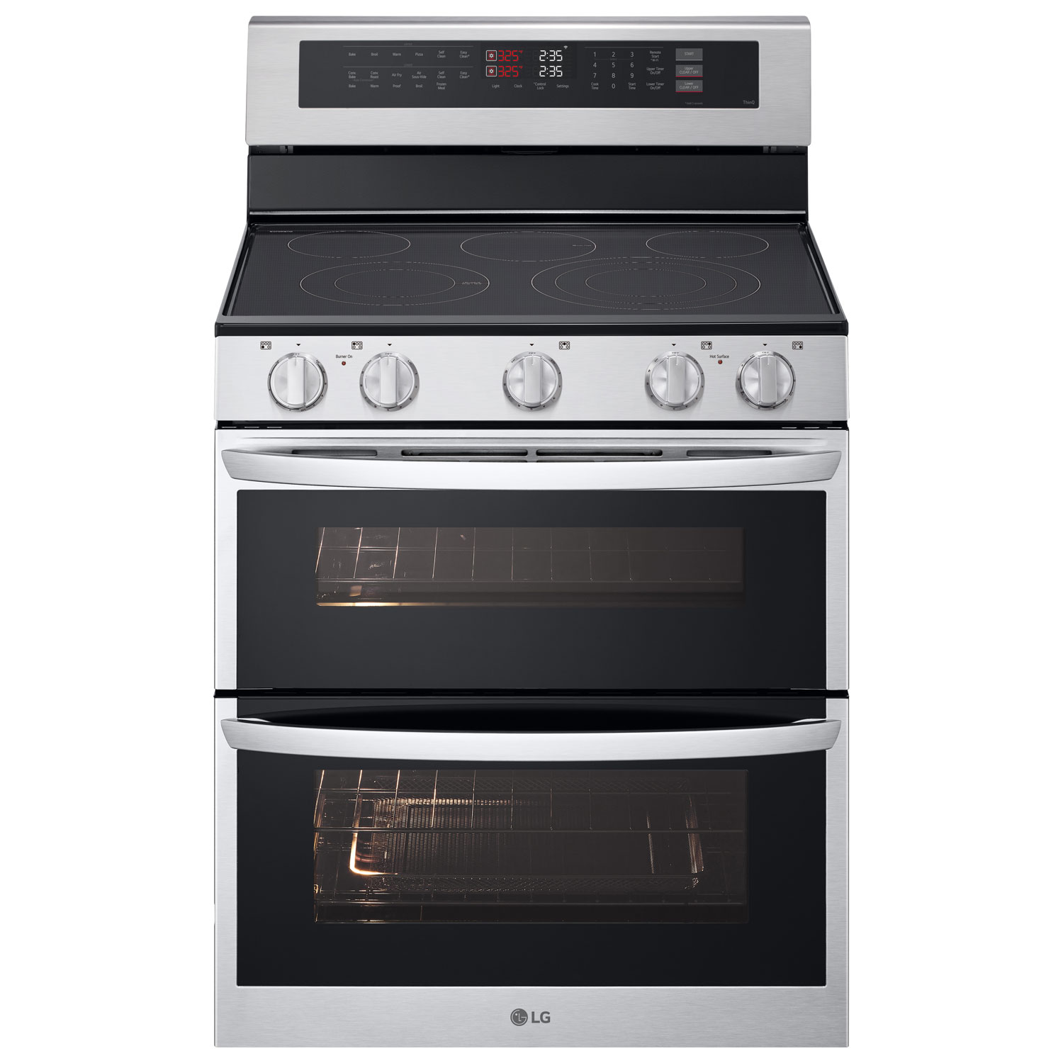 LG 30" 7.3 Cu. Ft. Double Oven 5-Element Freestanding Electric Range - Stainless Steel