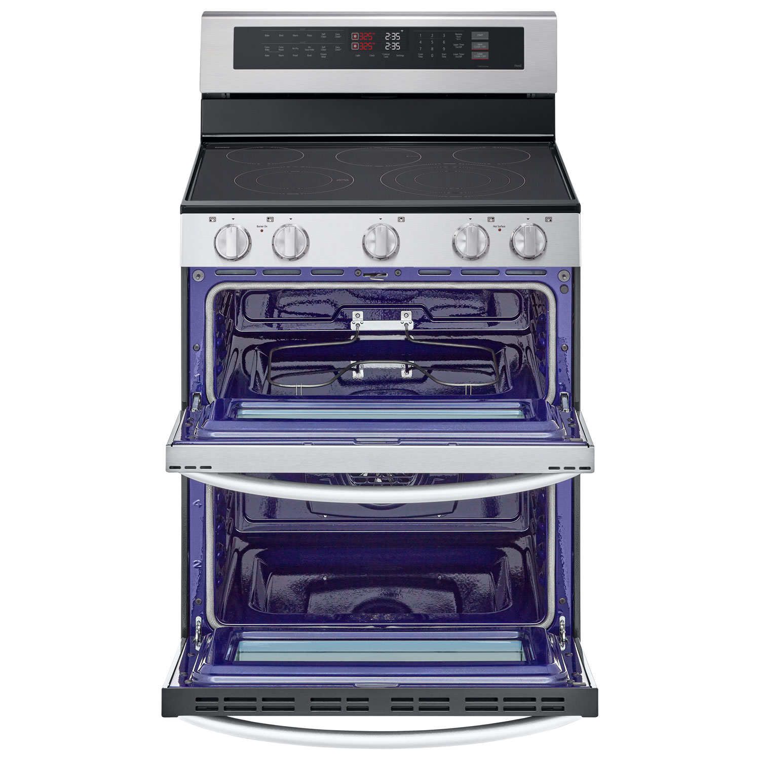 LG 30" 7.3 Cu. Ft. Double Oven 5-Element Freestanding Electric Range - Stainless Steel