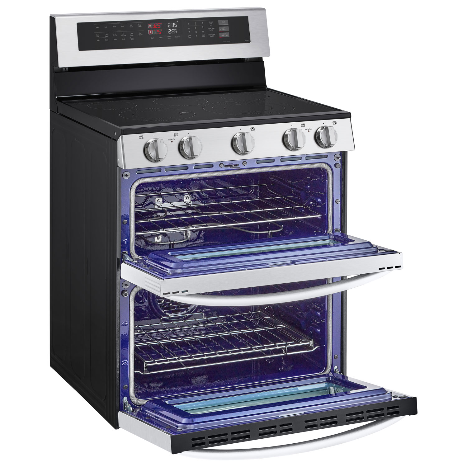 LG 30" 7.3 Cu. Ft. Double Oven 5-Element Freestanding Electric Range - Stainless Steel