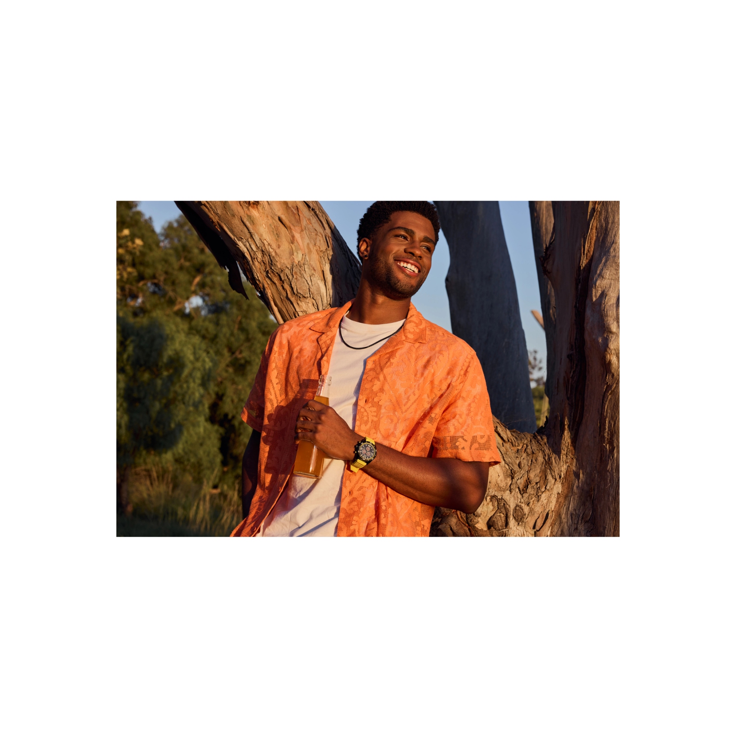 Montre pour hommes Brycen Eco-Drive de Citizen 45&nbsp;mm avec boîtier inox noir Bracelet silicone jaune et cadran noir