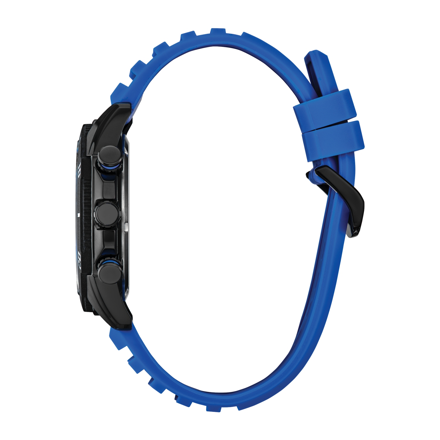 Citizen Mens Brycen Eco-Drive Watch 45mm Black Stainless Steel Case Blue Silicone Strap with Black Dial