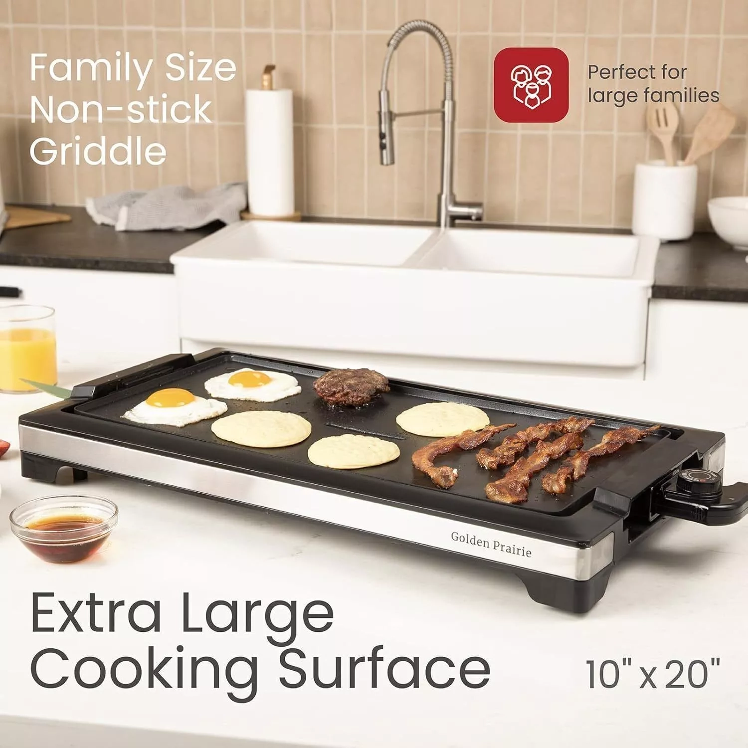 1800W Smokeless Electric Indoor Griddle & Tabletop Grill