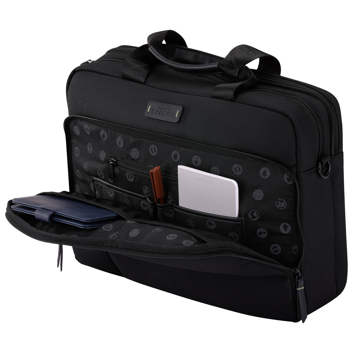Mallette pour portable de 15,6 po Reborn de Bugatti - Noir