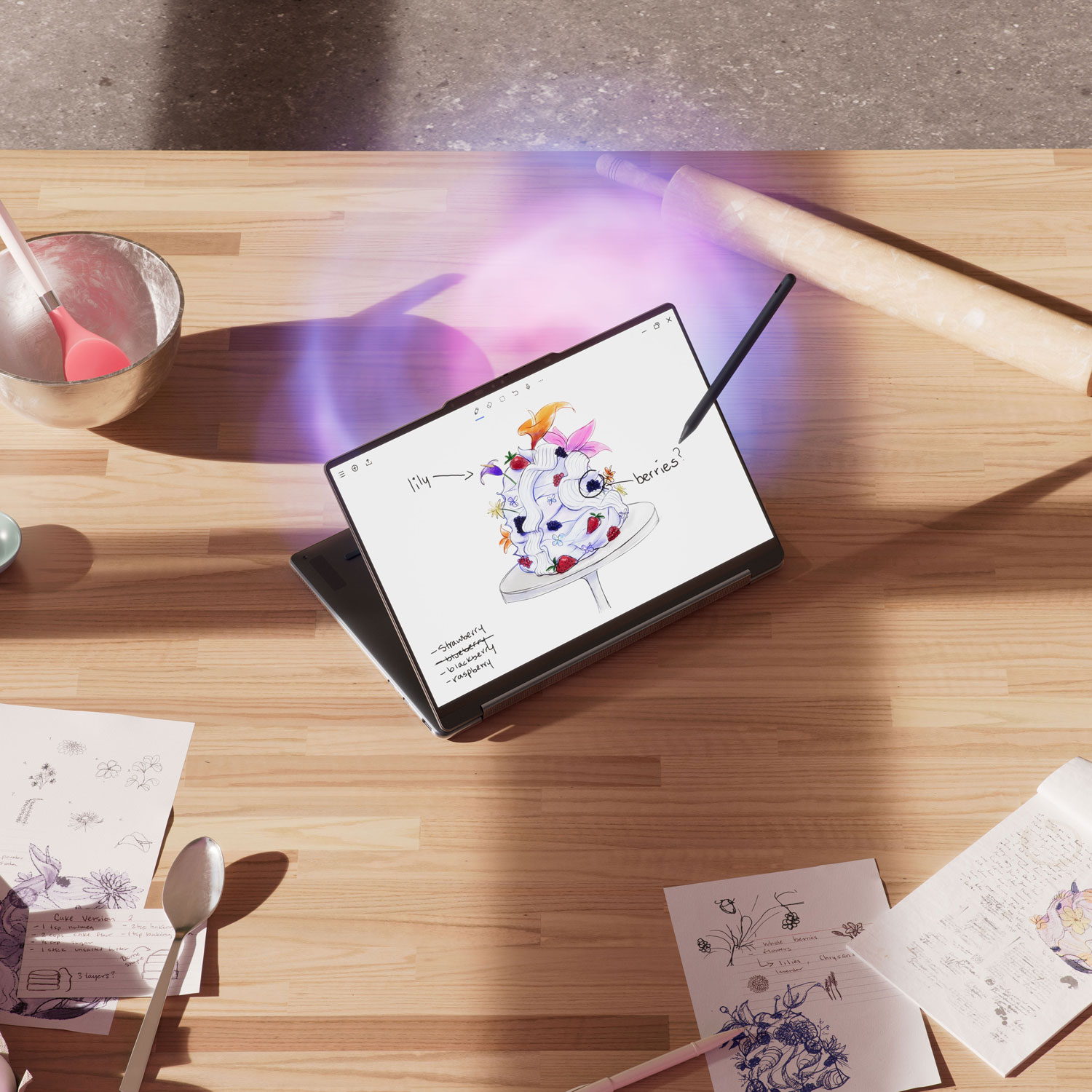 Portable 2-en-1 à écran tactile de 14 po Yoga 9i Copilot+ PC de Lenovo - Bleu cosmique