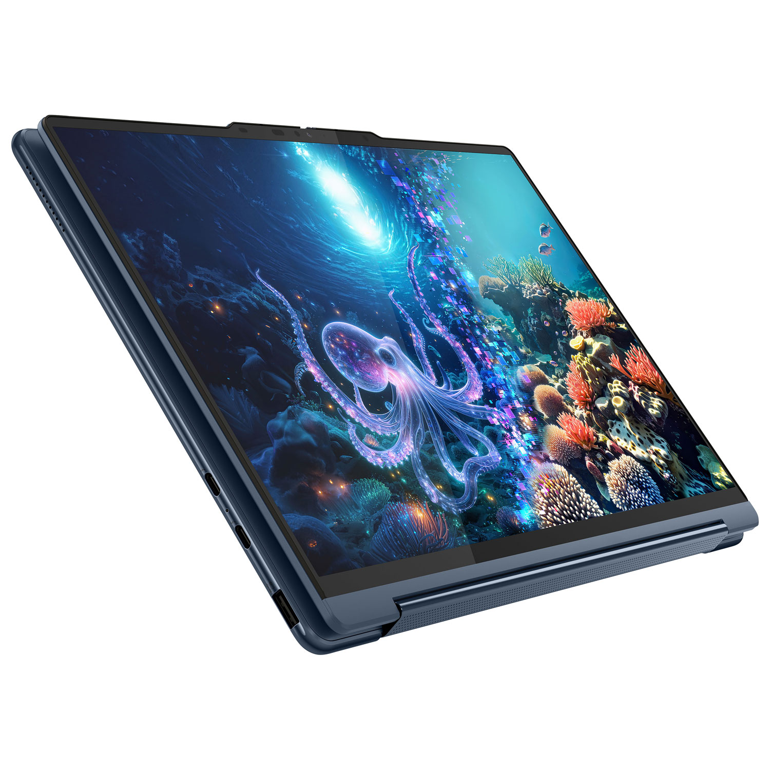 Portable 2-en-1 à écran tactile de 14 po Yoga 9i Copilot+ PC de Lenovo - Bleu cosmique
