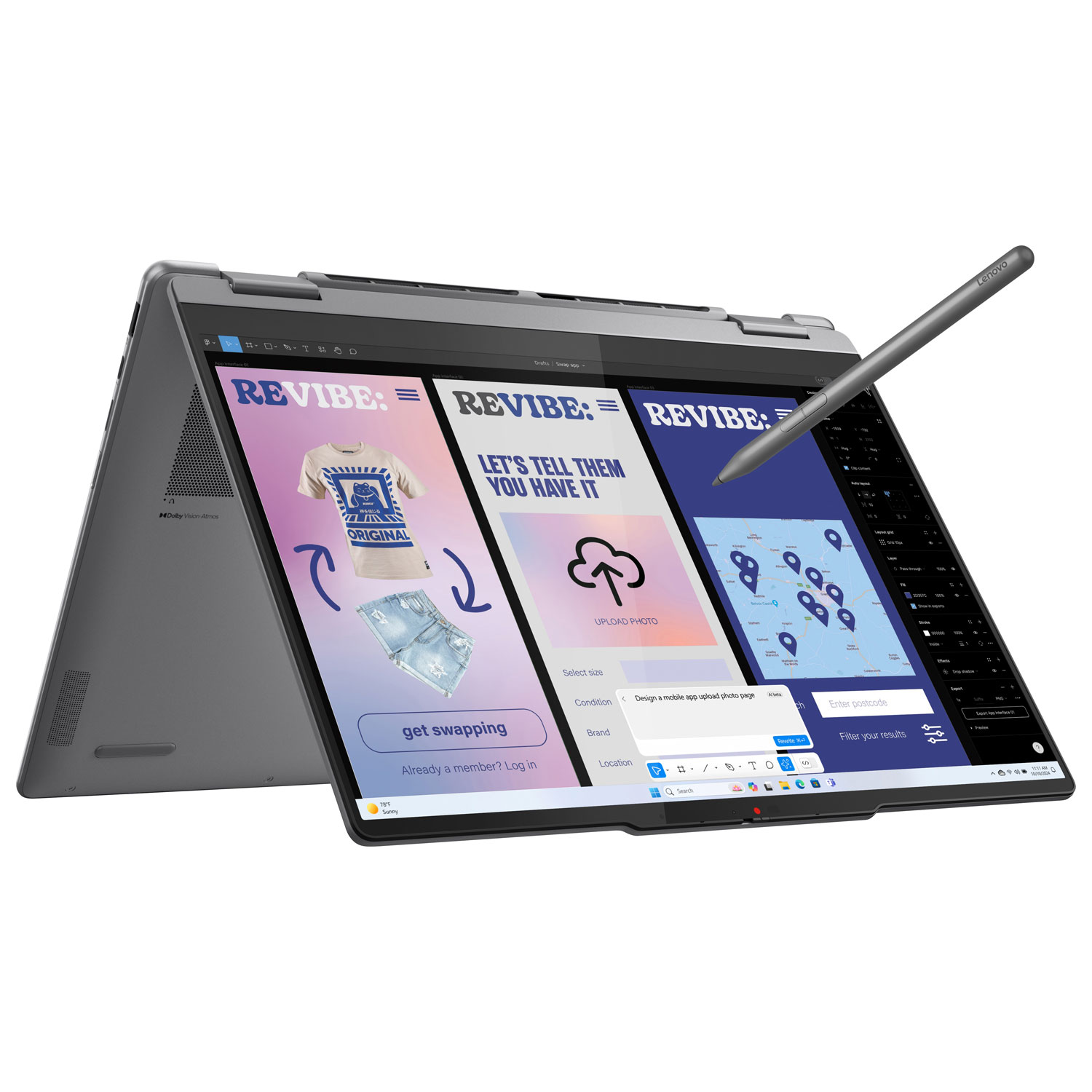 Portable 2-en-1 à écran tactile DELO de 14 po Yoga 7i Copilot+ PC de Lenovo - Gris luna