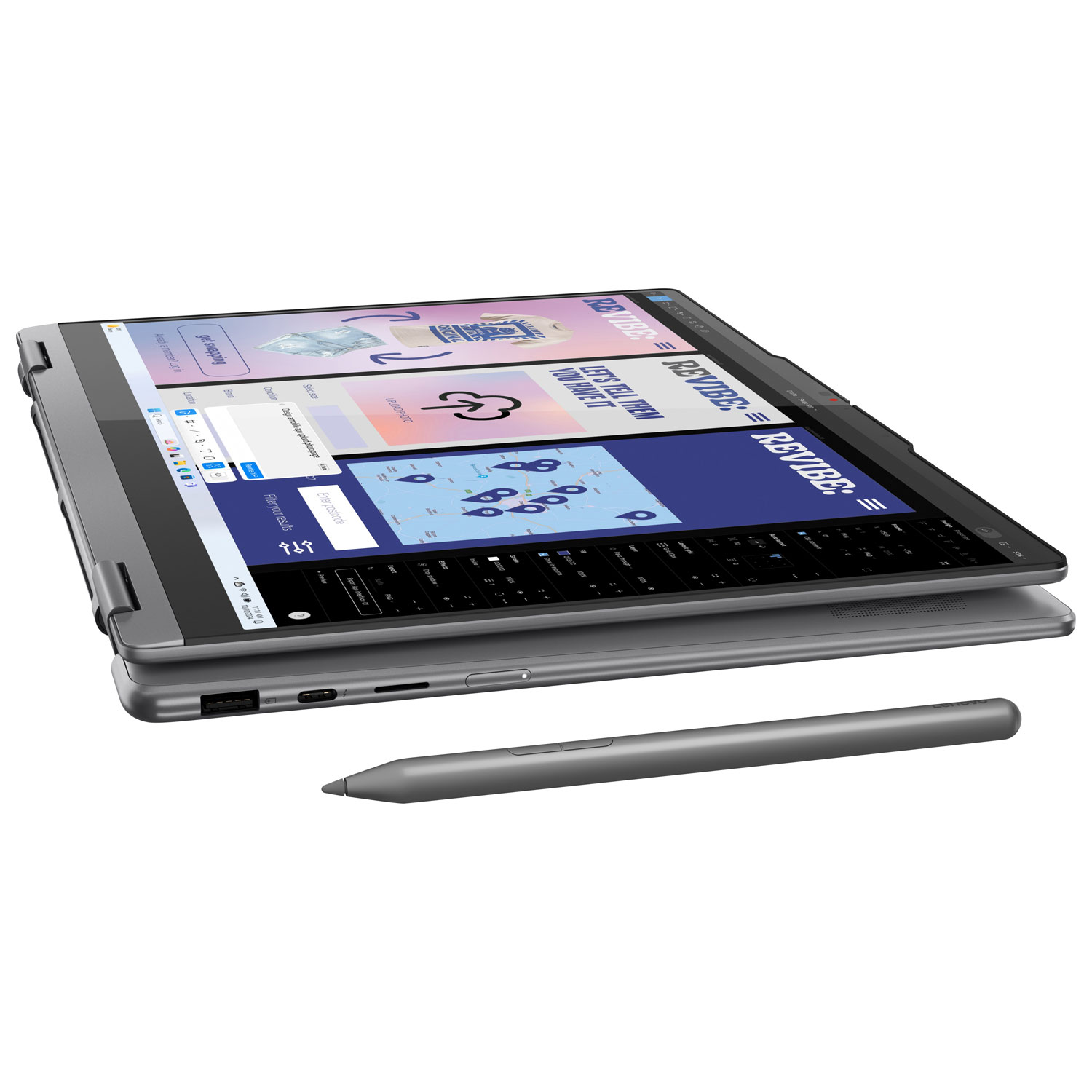 Portable 2-en-1 à écran tactile DELO de 14 po Yoga 7i Copilot+ PC de Lenovo - Gris luna