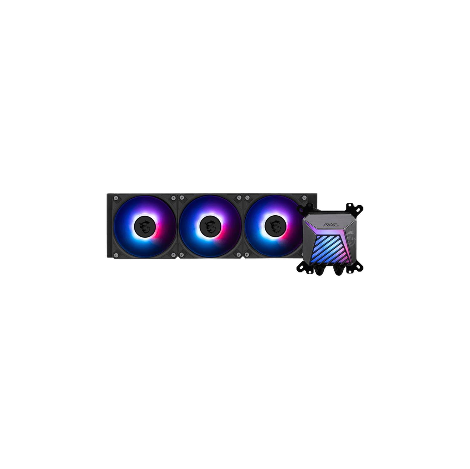 MSI MAG CORELIQUID A15 360 - AIO ARGB CPU Liquid Cooler - 360mm Radiator - LGA 1851 Ready - Triple 120mm ARGB PWM Fans, Black