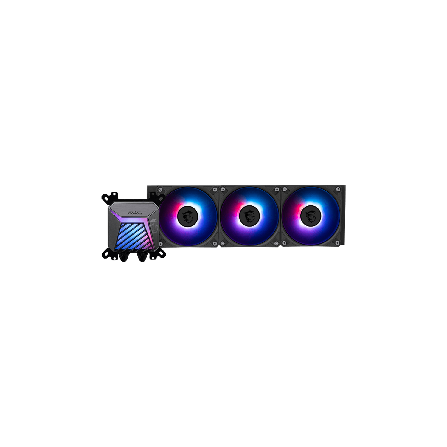 MSI MAG CORELIQUID A15 360 - AIO ARGB CPU Liquid Cooler - 360mm Radiator - LGA 1851 Ready - Triple 120mm ARGB PWM Fans, Black