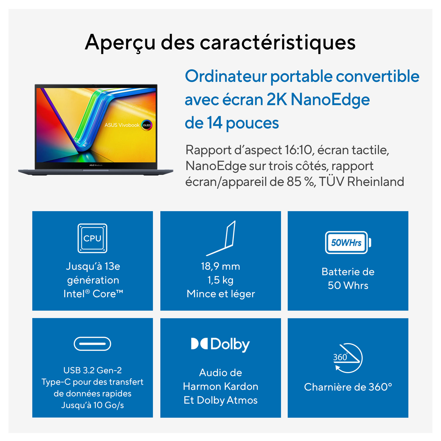 ASUS Vivobook S 14 Flip 14" Touchscreen Business Laptop - Quiet Blue