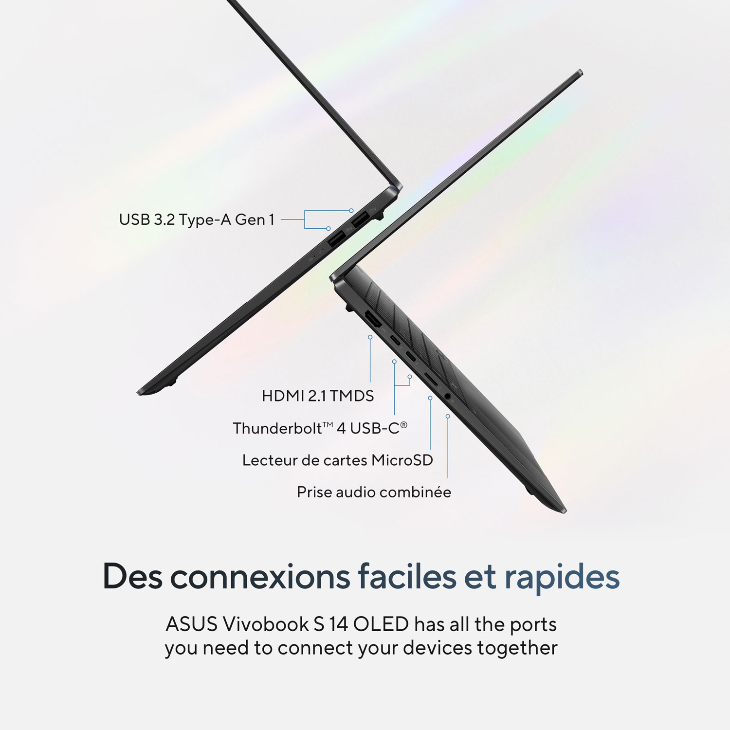 Portable professionnel de 14 po Vivobook S 14 d'ASUS - Noir neutre