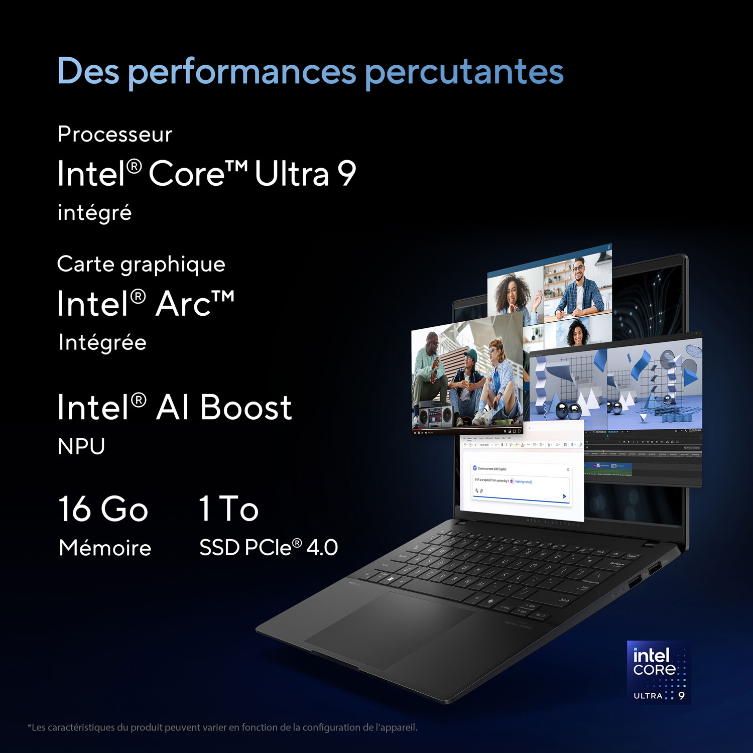 Portable professionnel de 14 po Vivobook S 14 d'ASUS - Noir neutre