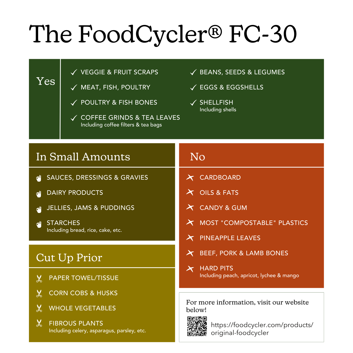 FoodCycler® FC-30 2.5L Bucket Capacity Kitchen Food Waste Recycler
