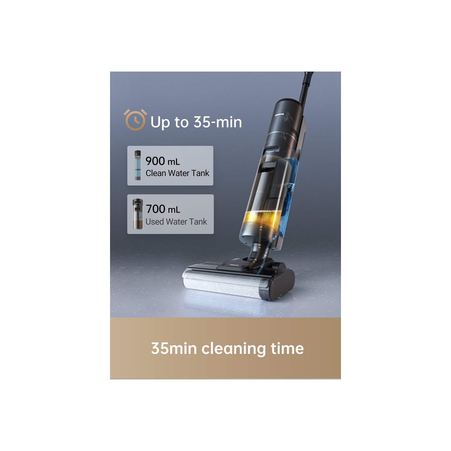 Dreame H12S Wet Dry Vacuum, Smart Floor Cleaner Cordless Vacuum/Mop for Hard Floors, Edge Cleaning with Dirt Detection, Hot Air Drying, Great for