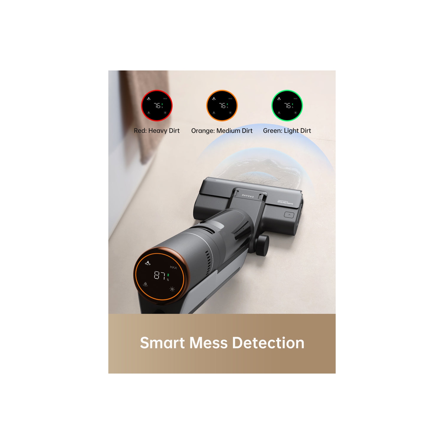 Dreame H12S Wet Dry Vacuum, Smart Floor Cleaner Cordless Vacuum/Mop for Hard Floors, Edge Cleaning with Dirt Detection, Hot Air Drying, Great for