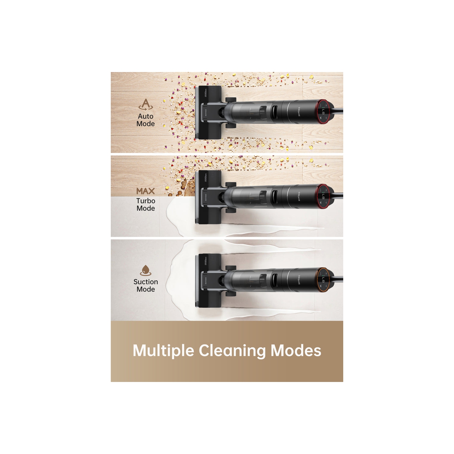 Dreame H12S Wet Dry Vacuum, Smart Floor Cleaner Cordless Vacuum/Mop for Hard Floors, Edge Cleaning with Dirt Detection, Hot Air Drying, Great for