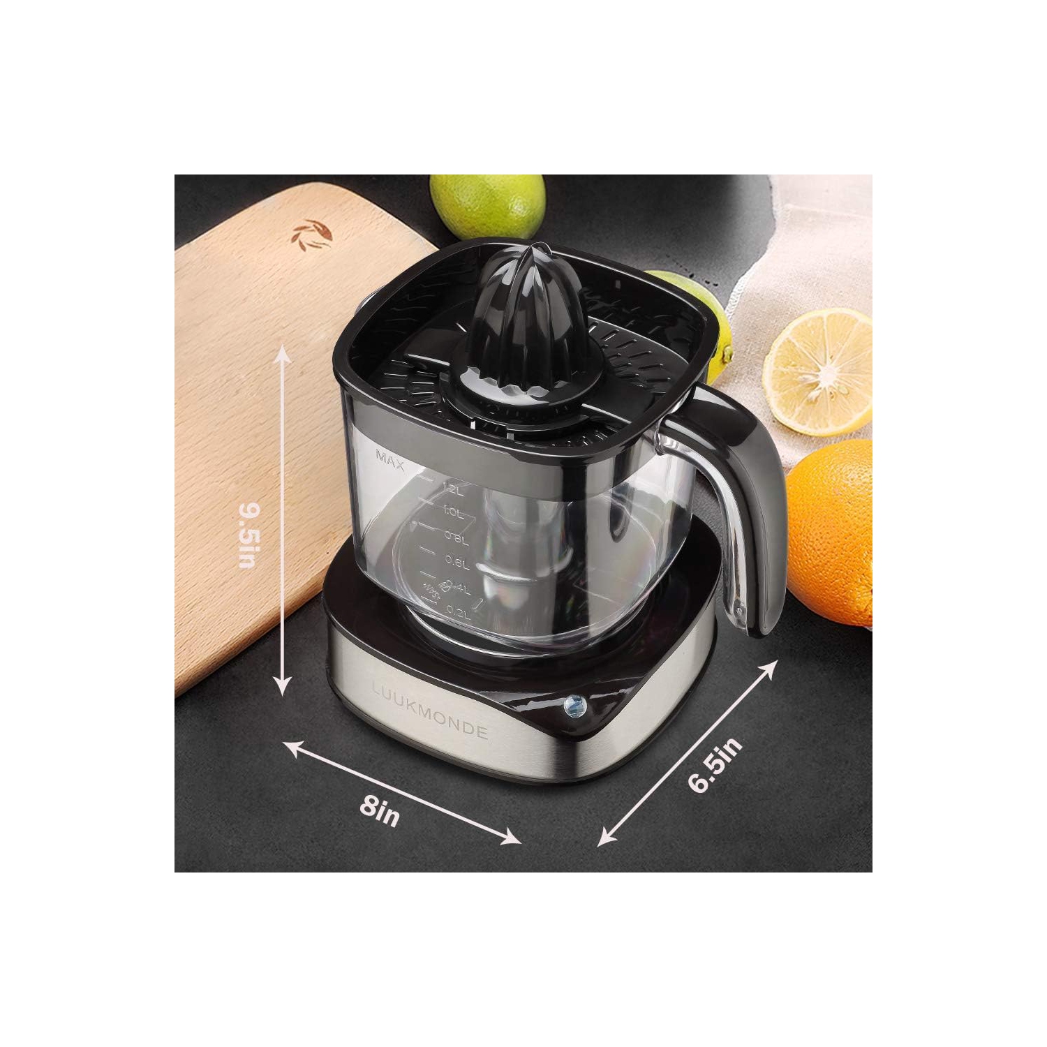 Electric Citrus Juicer 1.2L Large Volume, Orange Juicer with Powerful Motor and LED Working Lamp, Electric Lemon Squeezer for Orange Lemon Lime