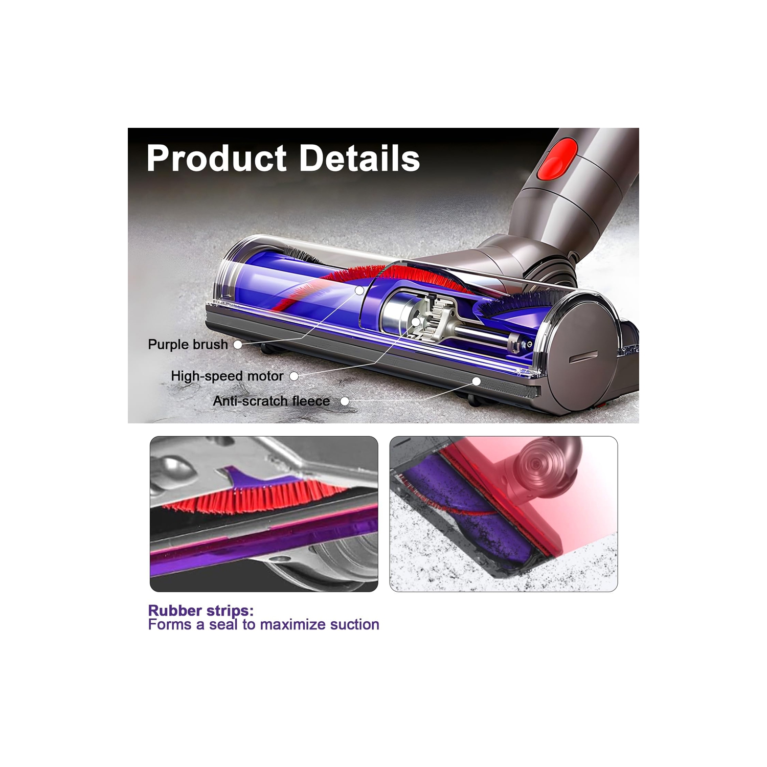 Motorhead pour aspirateur sans fil V7 V8 V10 V11 V15 Cyclone compatible