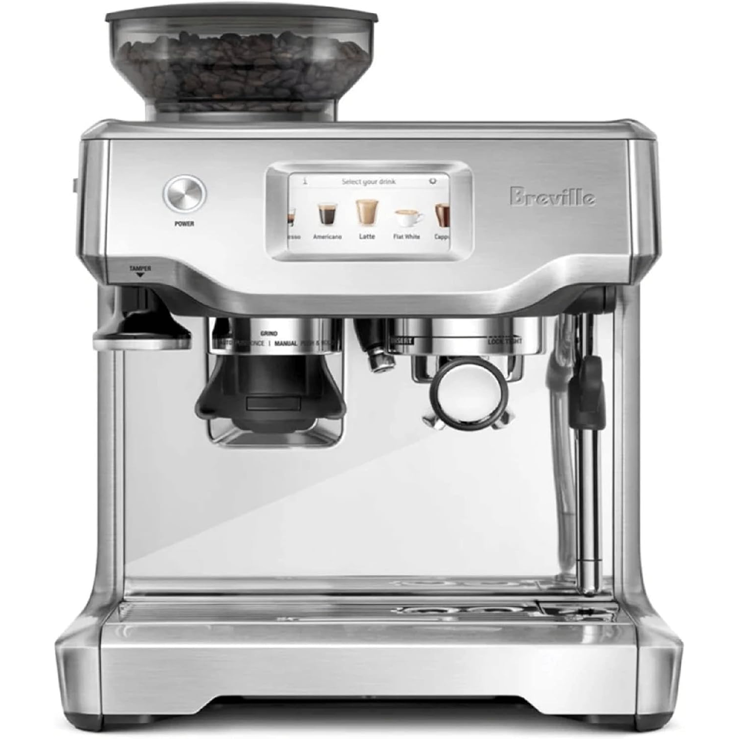 Machine à espresso Barista Touch de Breville avec moulin, moussoir à lait automatique, machine à espresso avec écran tactile et chauffage des secondes