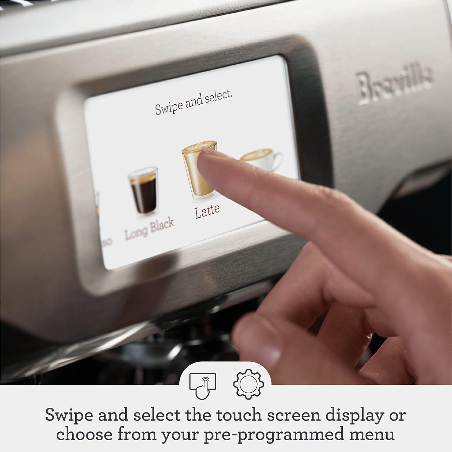 Machine à espresso Barista Touch de Breville avec moulin, moussoir à lait automatique, machine à espresso avec écran tactile et chauffage des secondes