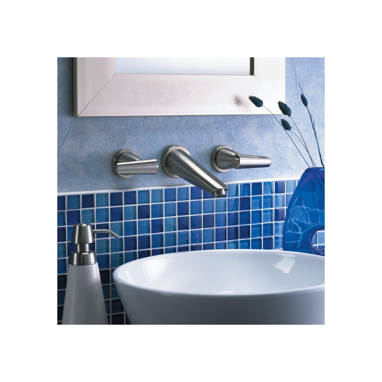 Delta 3582LF-SSWL Rizu Two Handle Wall-Mount Lavatory Faucet