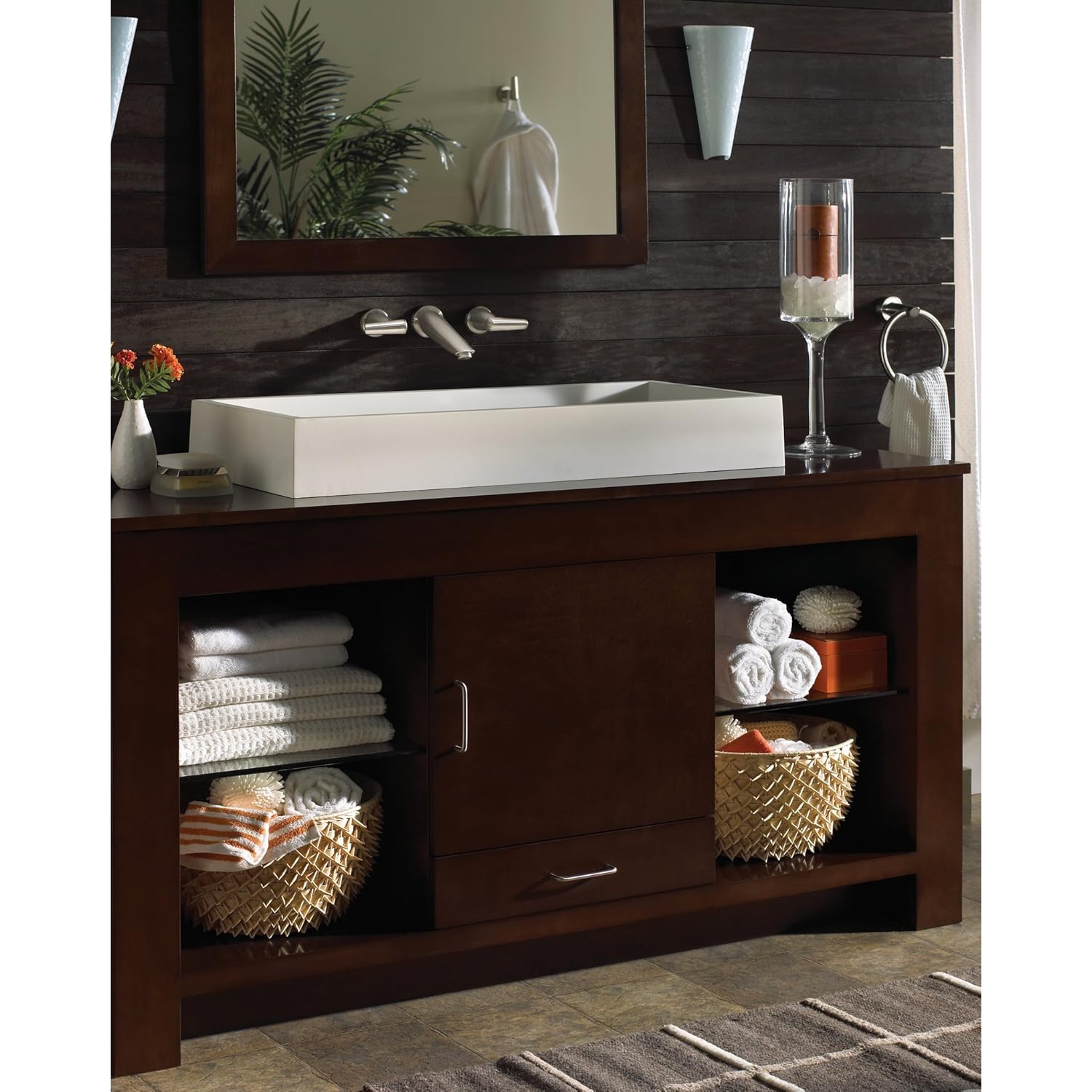 Delta 3582LF-SSWL Rizu Two Handle Wall-Mount Lavatory Faucet