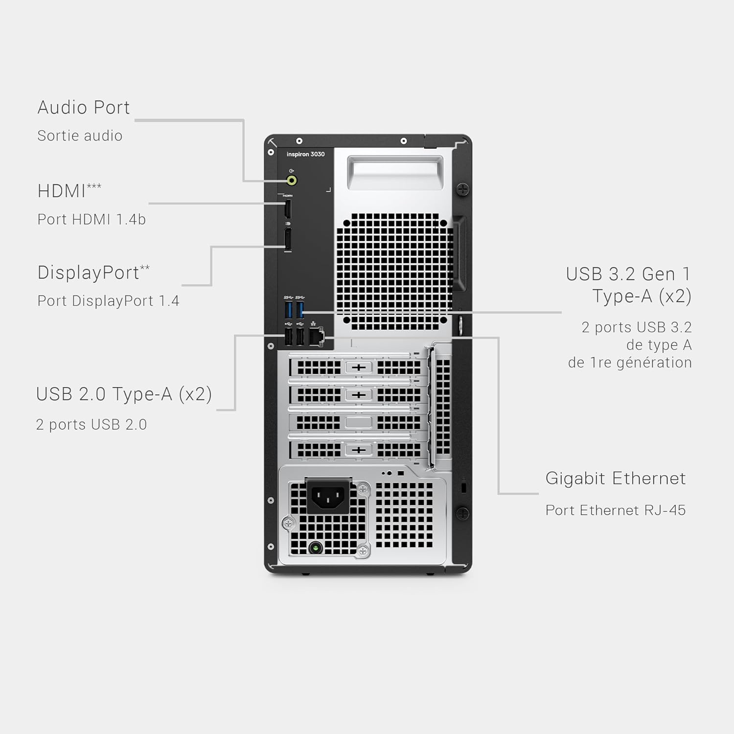 Refurbished - Dell Inspiron 3030 Desktop - Black (Intel Core i7-14700 / 16 GB RAM / 1 TB SSD / RTX 3050 / Windows 11 Home with Keyboard & Mouse)