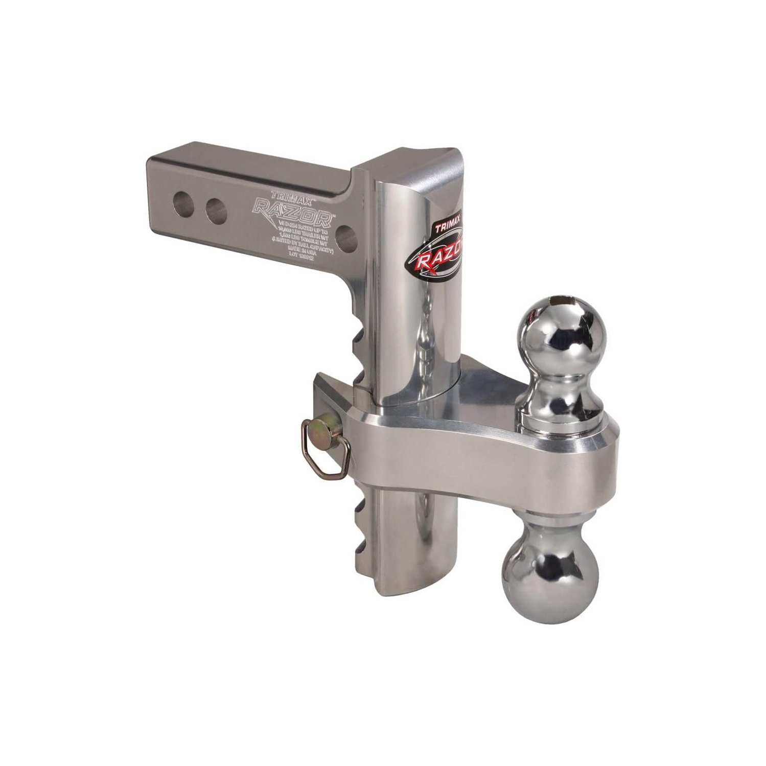 Trimax TRZ8AL-RP Razor Aluminum Adjustable Drop Hitch, Pin & Clip - 8"