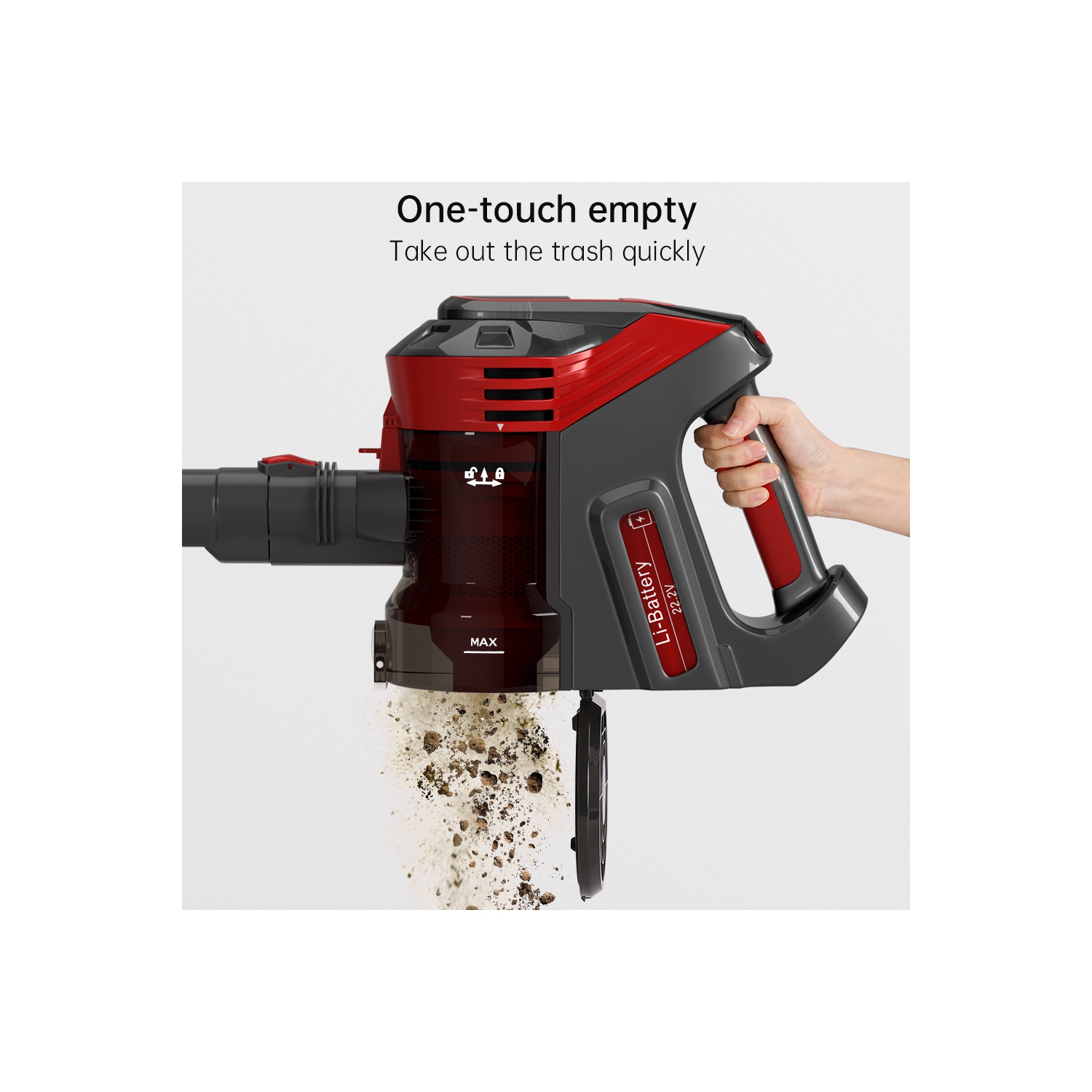 Aspirateur-balai léger sans fil de Topteng pour planchers de bois franc Carpet Pet Hair Home/Car Clean