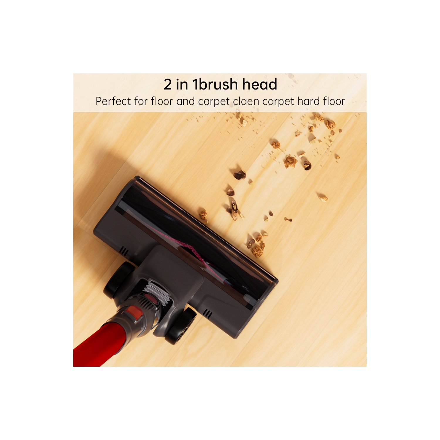 Aspirateur-balai léger sans fil de Topteng pour planchers de bois franc Carpet Pet Hair Home/Car Clean