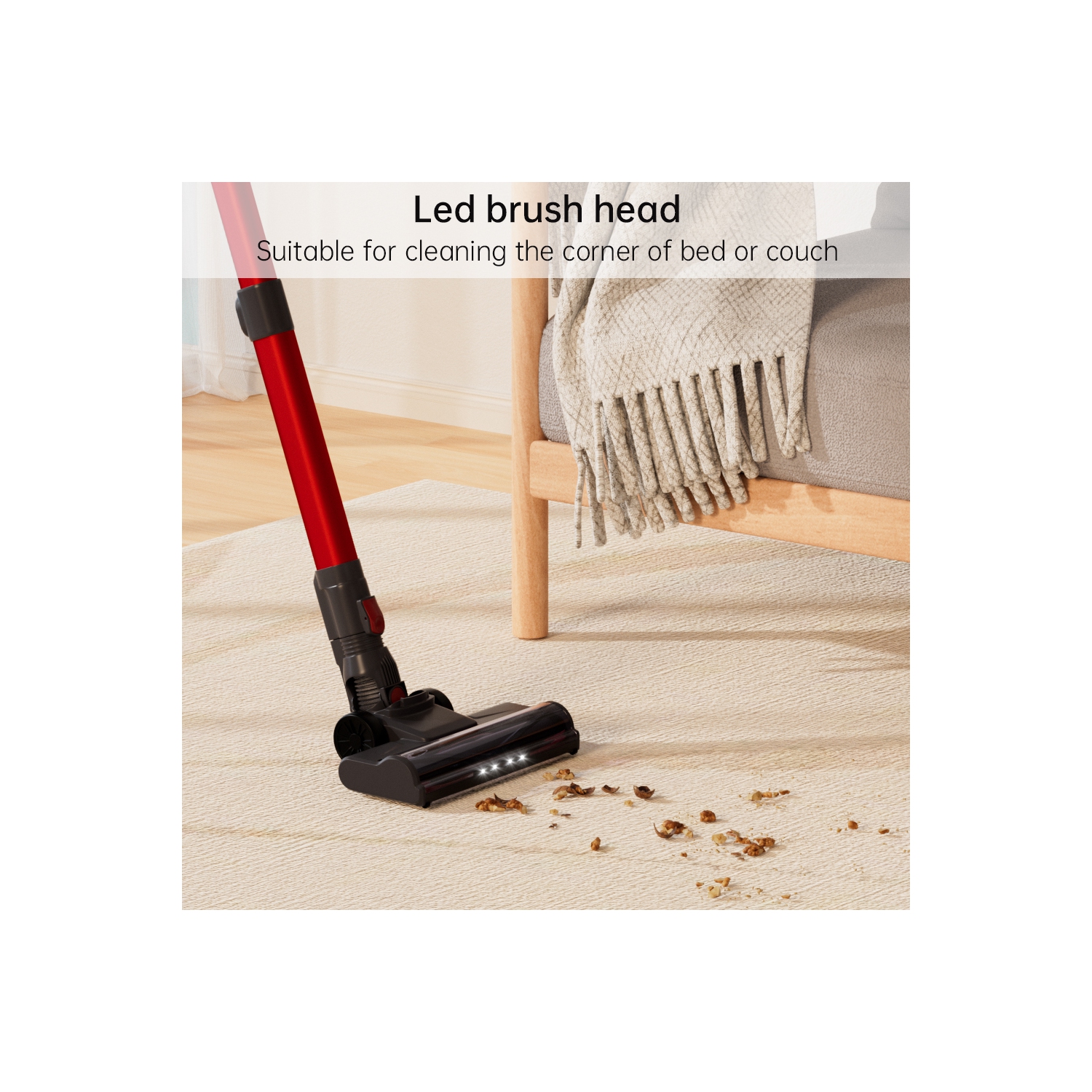 Aspirateur-balai léger sans fil de Topteng pour planchers de bois franc Carpet Pet Hair Home/Car Clean