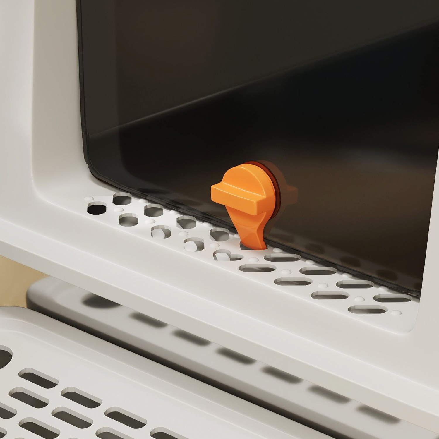 PawHut – Bac à litière en acier inoxydable avec couvercle, bac à litière en métal à parois élevées, cuillère, 34,5&nbsp;L, facile à nettoyer,