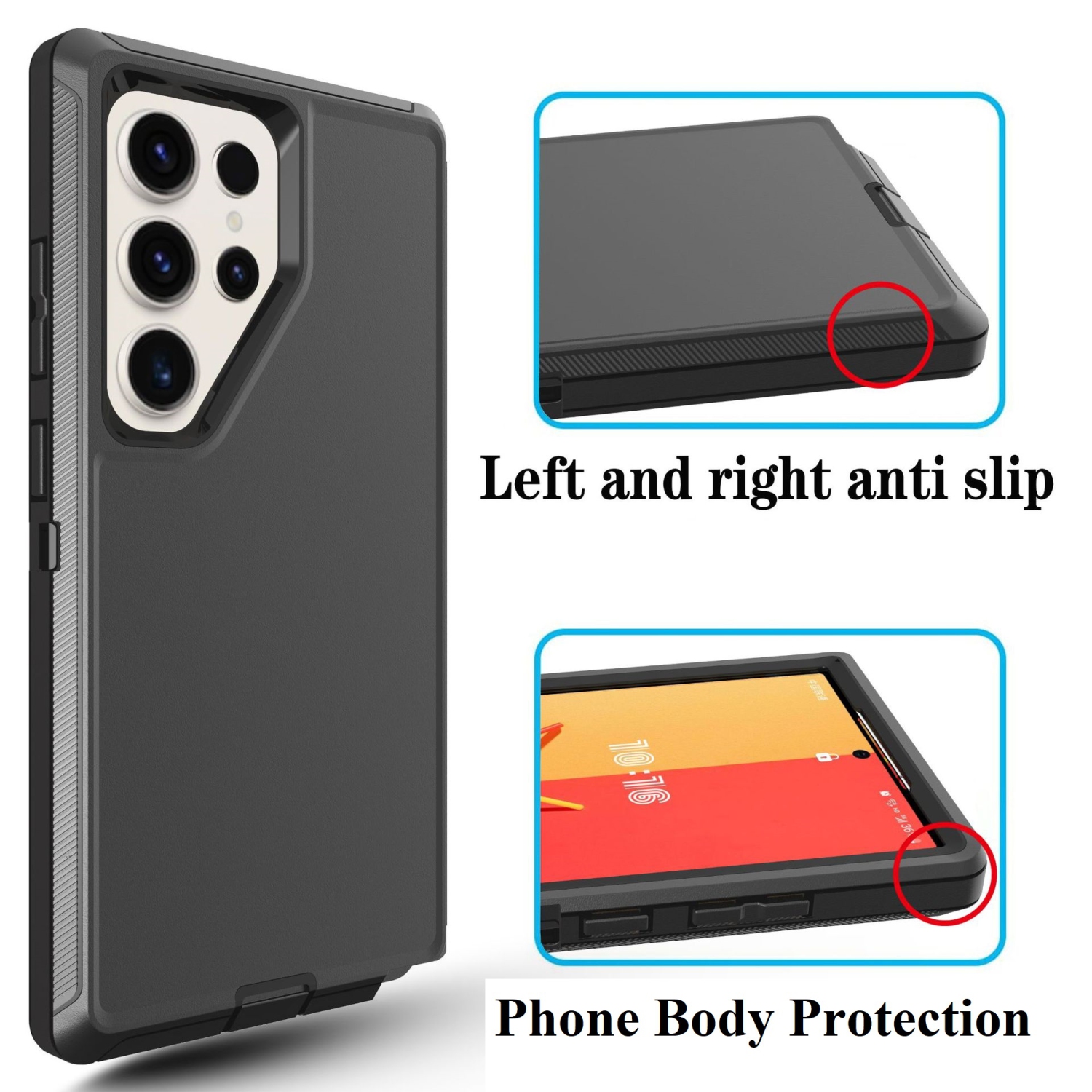 TopSave antichoc, robuste, résistant aux chocs, robuste, robuste, armure à trois couches pour Samsung Galaxy S25 Ultra de 6,9&nbsp;po