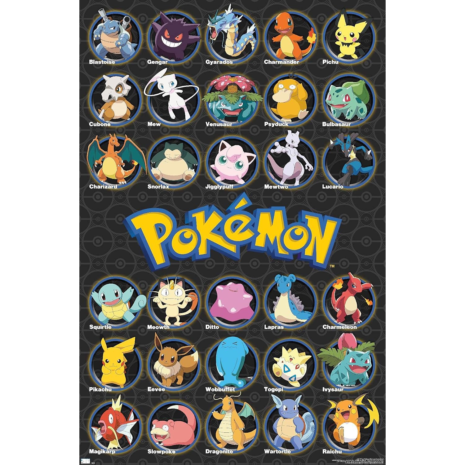 Trends International Pokémon - All Time Favorites Wall Poster, Unframed Version, 22.375" x 34"