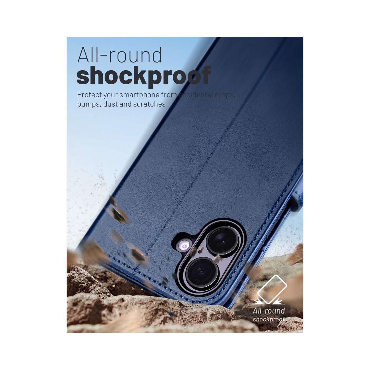 Wallet Case for iPhone 16 , Premium PU Leather Flip Folio Case with Card Slot,Stand Holder and Magnetic Closure TPU Shockproof Interior Protective