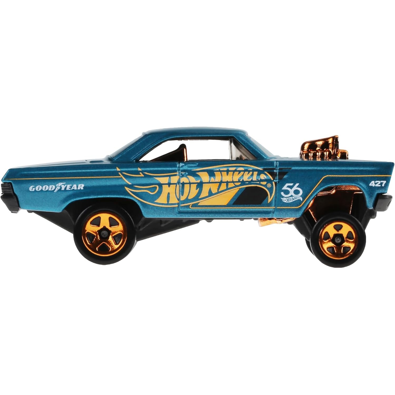 Hot Wheels 1:64 Scale Die-Cast Toy Car or Truck with Turquoise- & Copper-Colored 65 Mercury Comet Cyclone