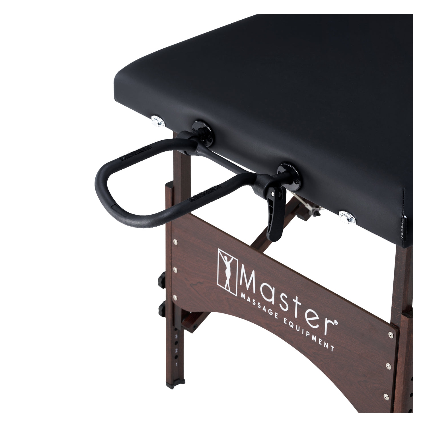 Master Massage 28" Argo Portable Massage Table in Black with Walnut Legs- Spa Bed for Tabletop Exercise & Massage- Beauty Bed Tattoo Bed- Lash Table