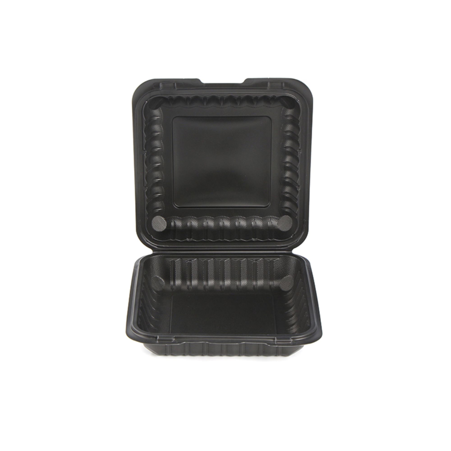 150-Count Single Compartment Hinged Black Meal Prep/Take Out Containers - 9"