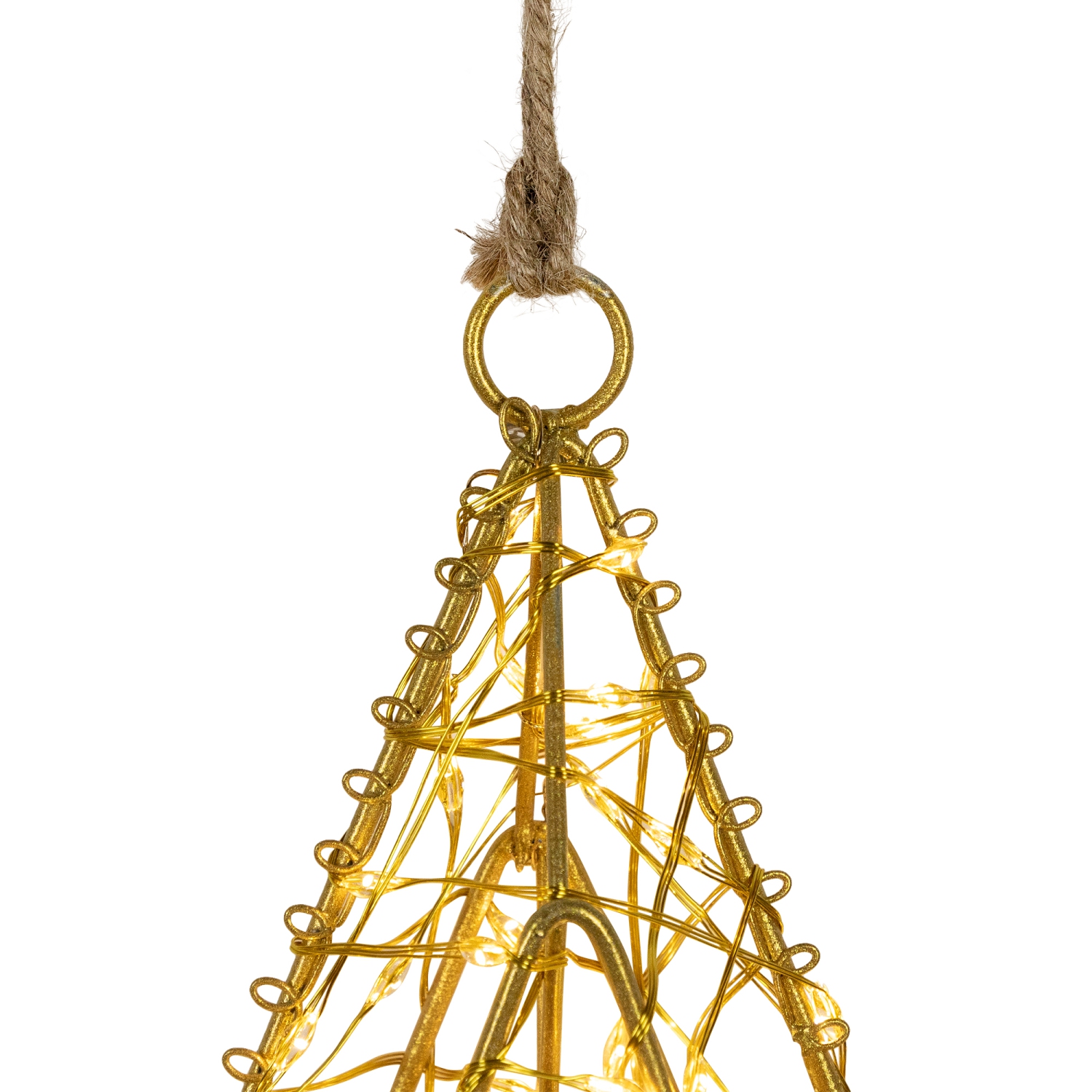 LED Lighted Wire Stars Outdoor Christmas Decorations - 18" - Gold - Set of 2